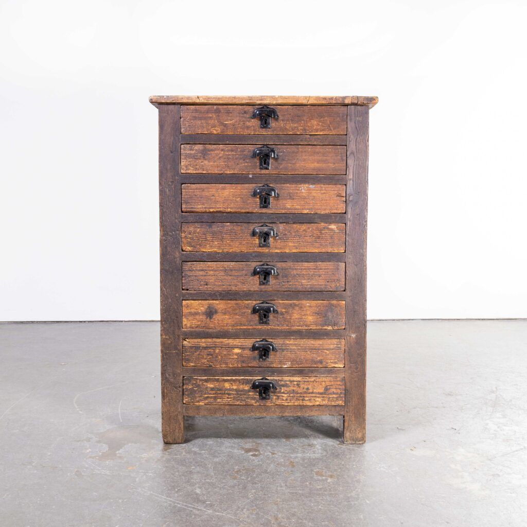 1940’s French Estate Bank Of Drawers – Eight Drawers