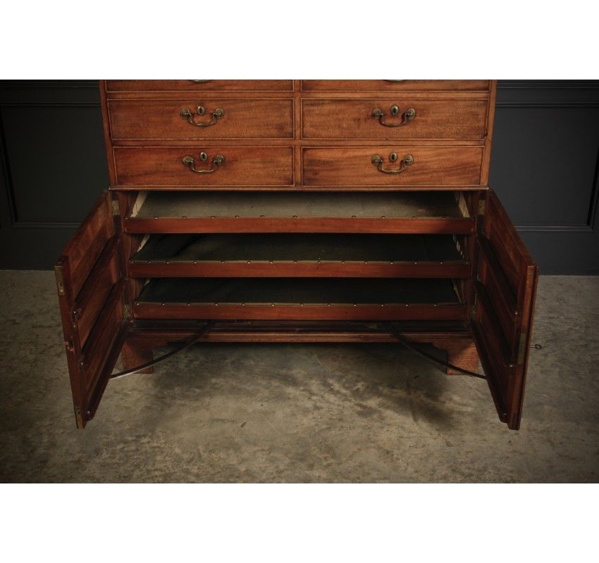 18th Century Tall Mahogany Architects Secretaire Chest photo 2535.0