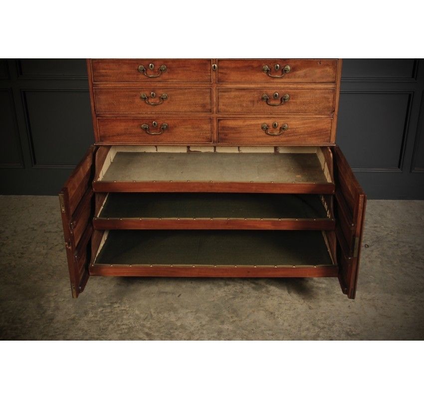 18th Century Tall Mahogany Architects Secretaire Chest photo buy