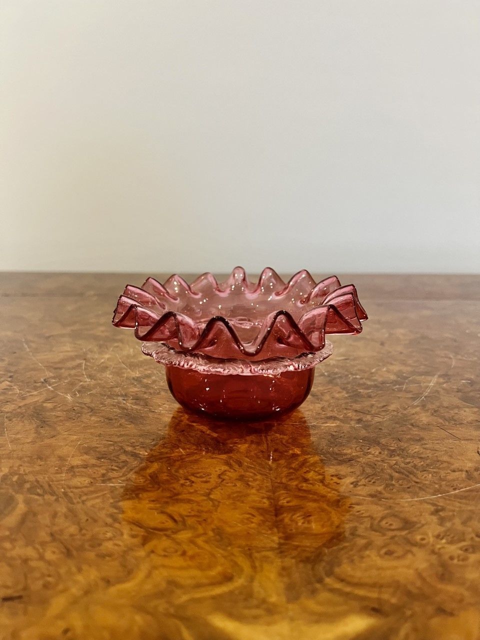 Small Victorian Quality Cranberry Glass Bowl
