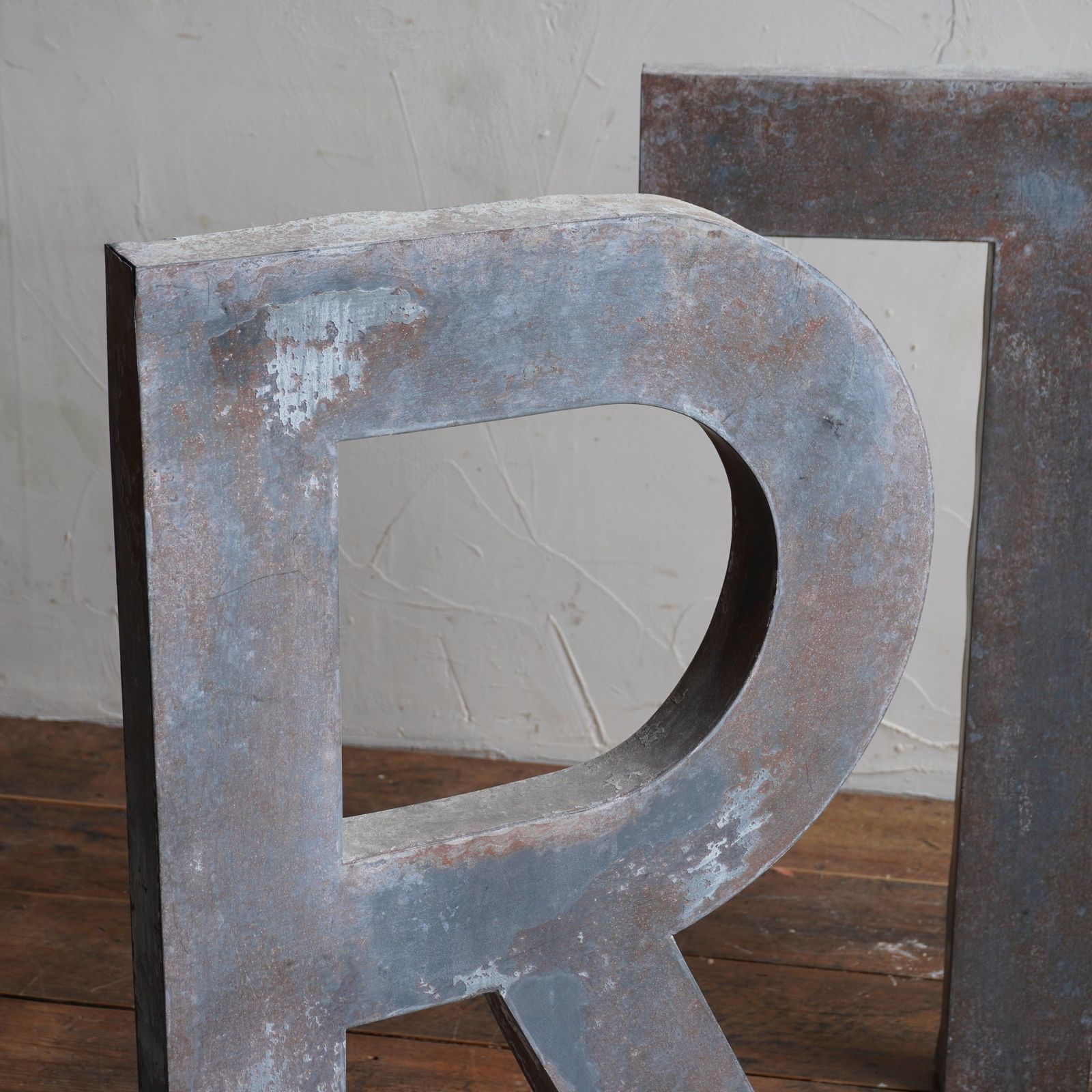 Home Decor Distressed Metal Letters, Art, Mid 20th Century photo