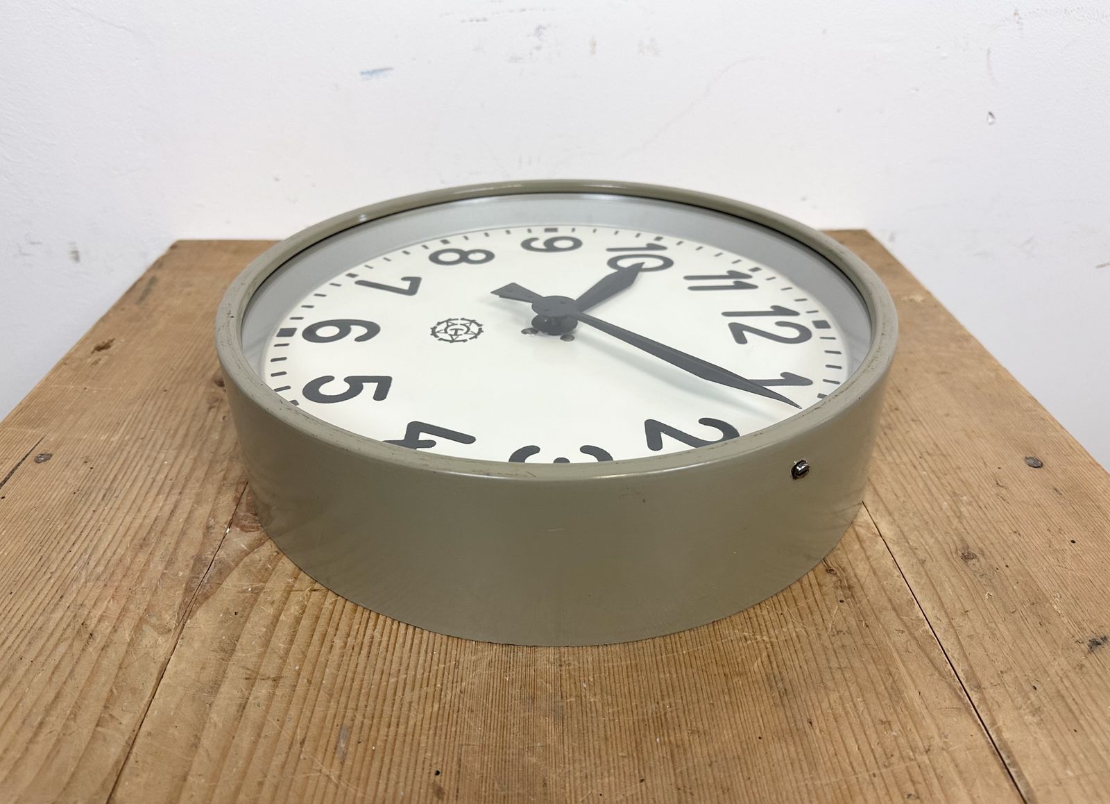 Industrial Factory Wall Clock From Chronotechna, 1950s, 2x photo vintage