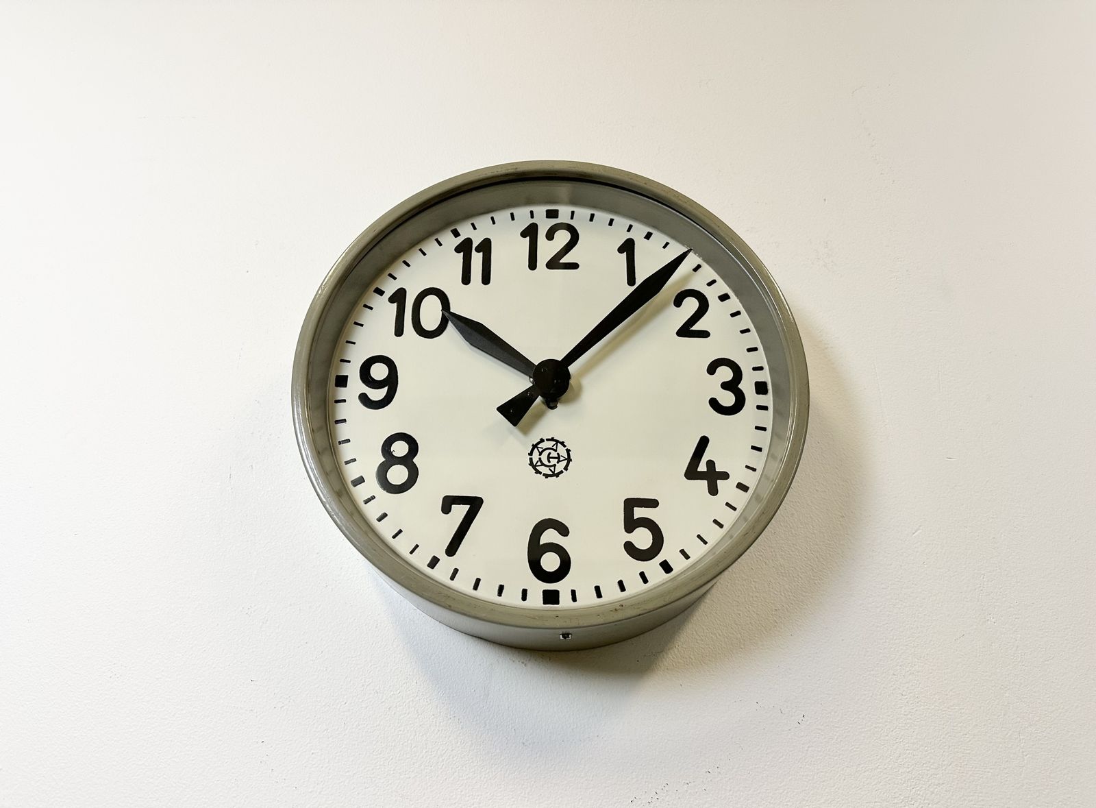 Home Decor Industrial Factory Wall Clock From Chronotechna, 1950s, 2x photo
