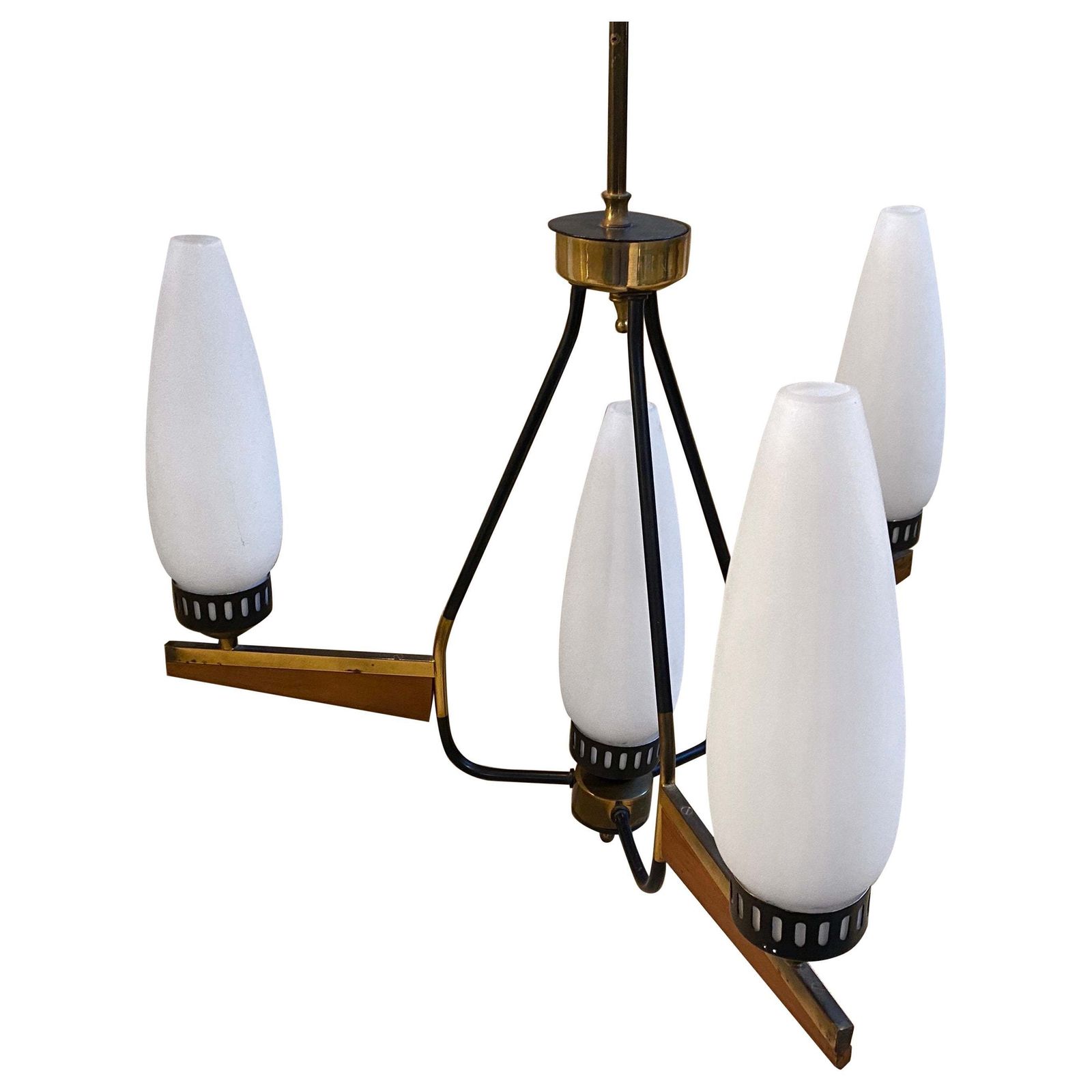 1960s Stilnovo Style Mid Century Modern Italian Chandelier
