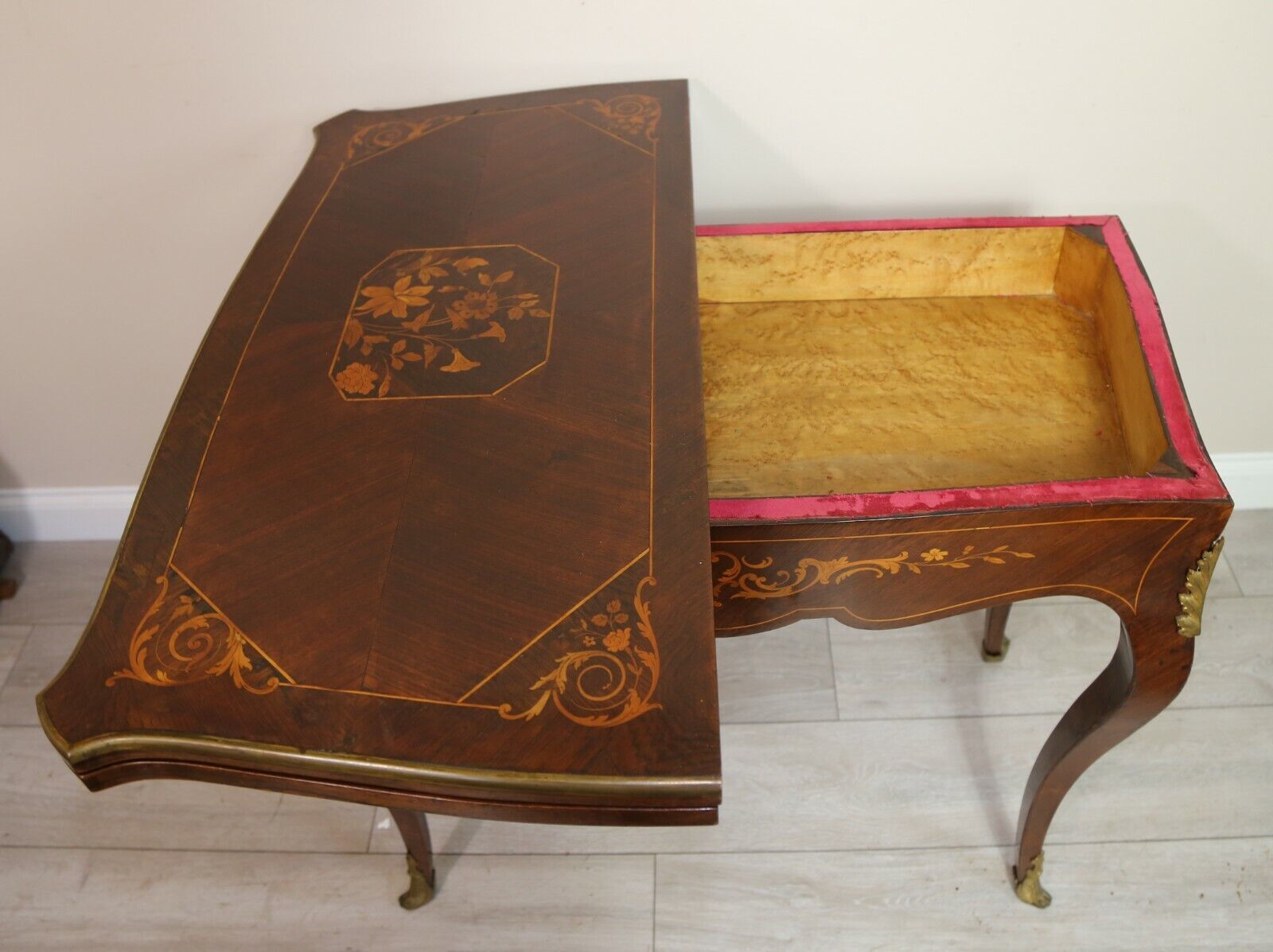 Victorian C1870 Rosewood And Marquetry Inlaid Folding Card Table / Side Table photo vinterior