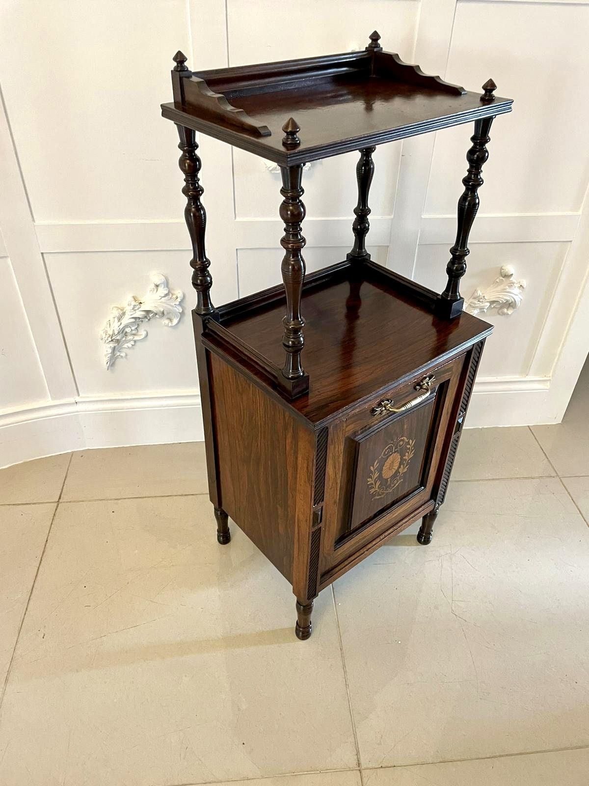 photo furniture Antique 19th Century Quality Rosewood Marquetry Inlaid Coal Box