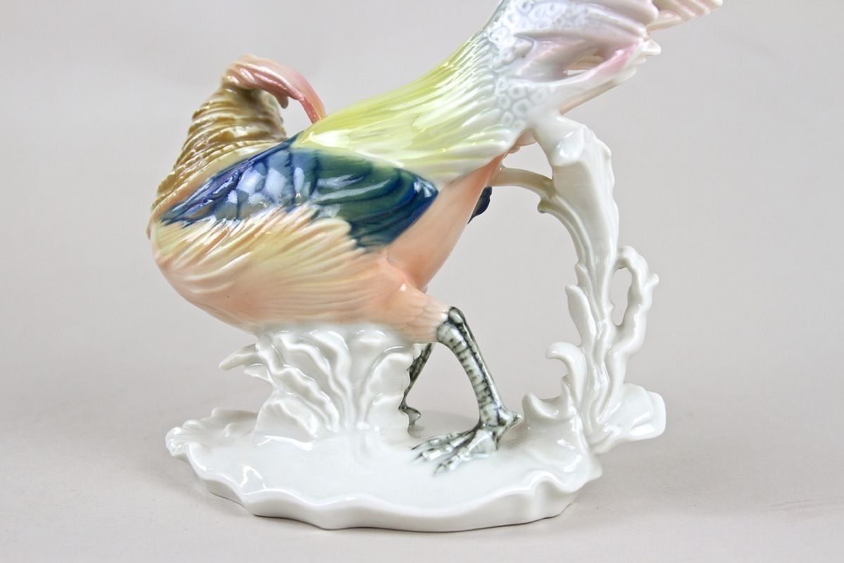 Porcelain Figurine "Golden Pheasant" By F. Karl Ens, Germany Circa 1920 photo vinterior