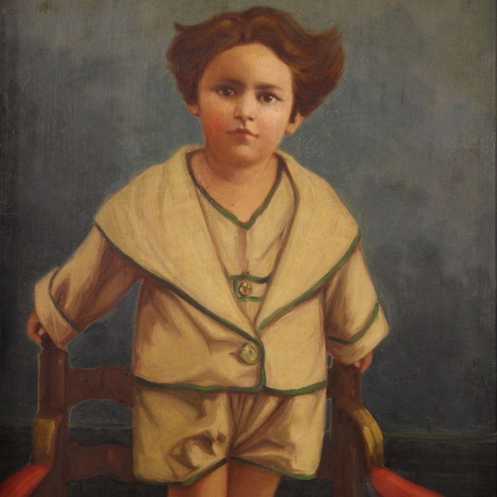 Portrait Of A Child Signed And Dated 1921 photo for sale