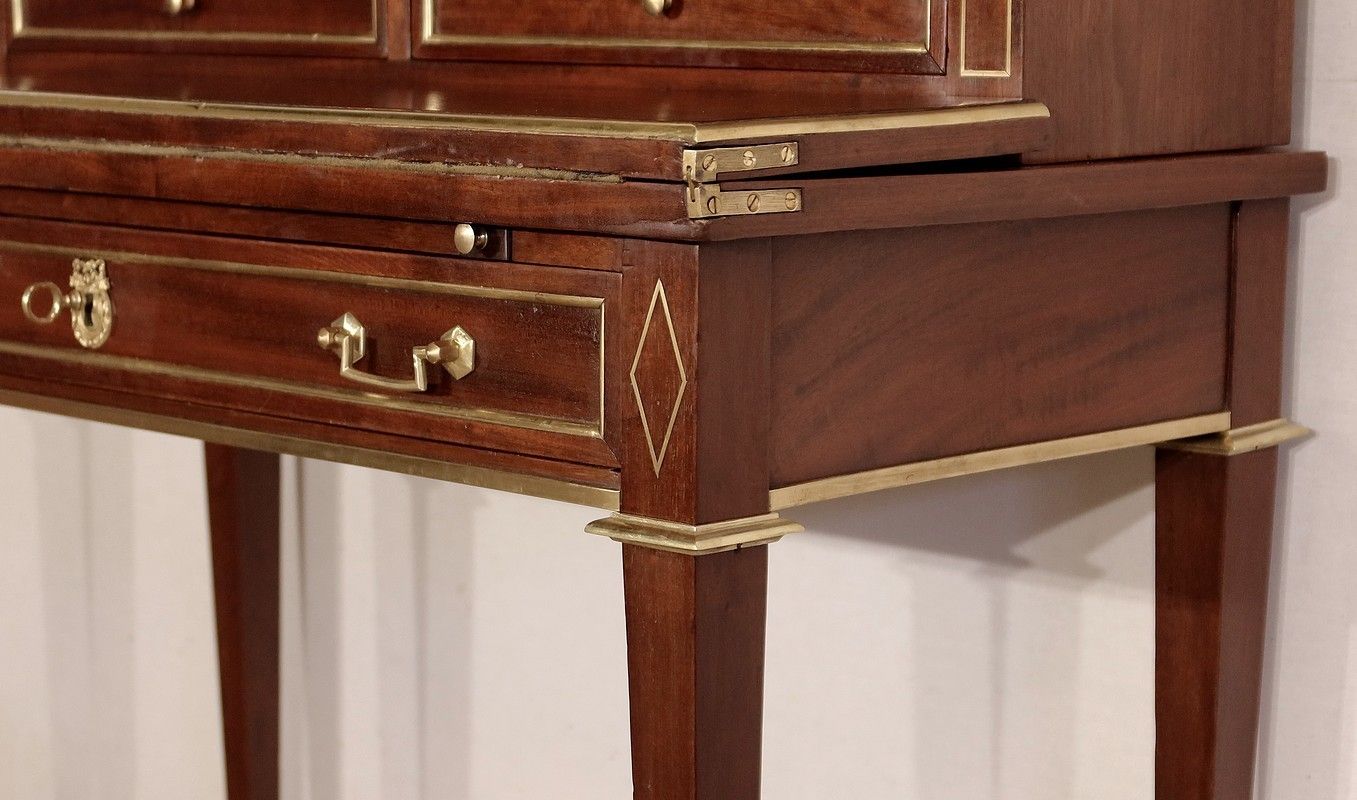 Furniture Bonheur Du Jour In Mahogany, Louis XVI Style – Mid 19th Century photo