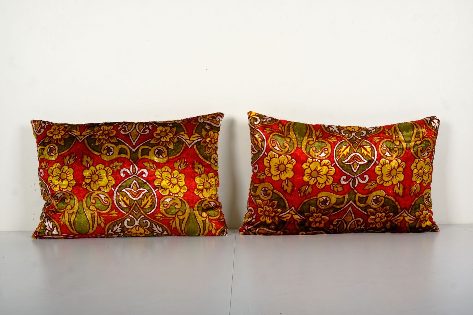 Colorful Velvet Pillow Cover, Set Of Two Boho Tribal Turkish Pillow Case