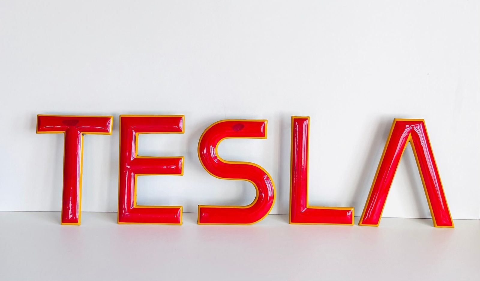 Industrieel Letterbord Van Tesla, Set Van 5