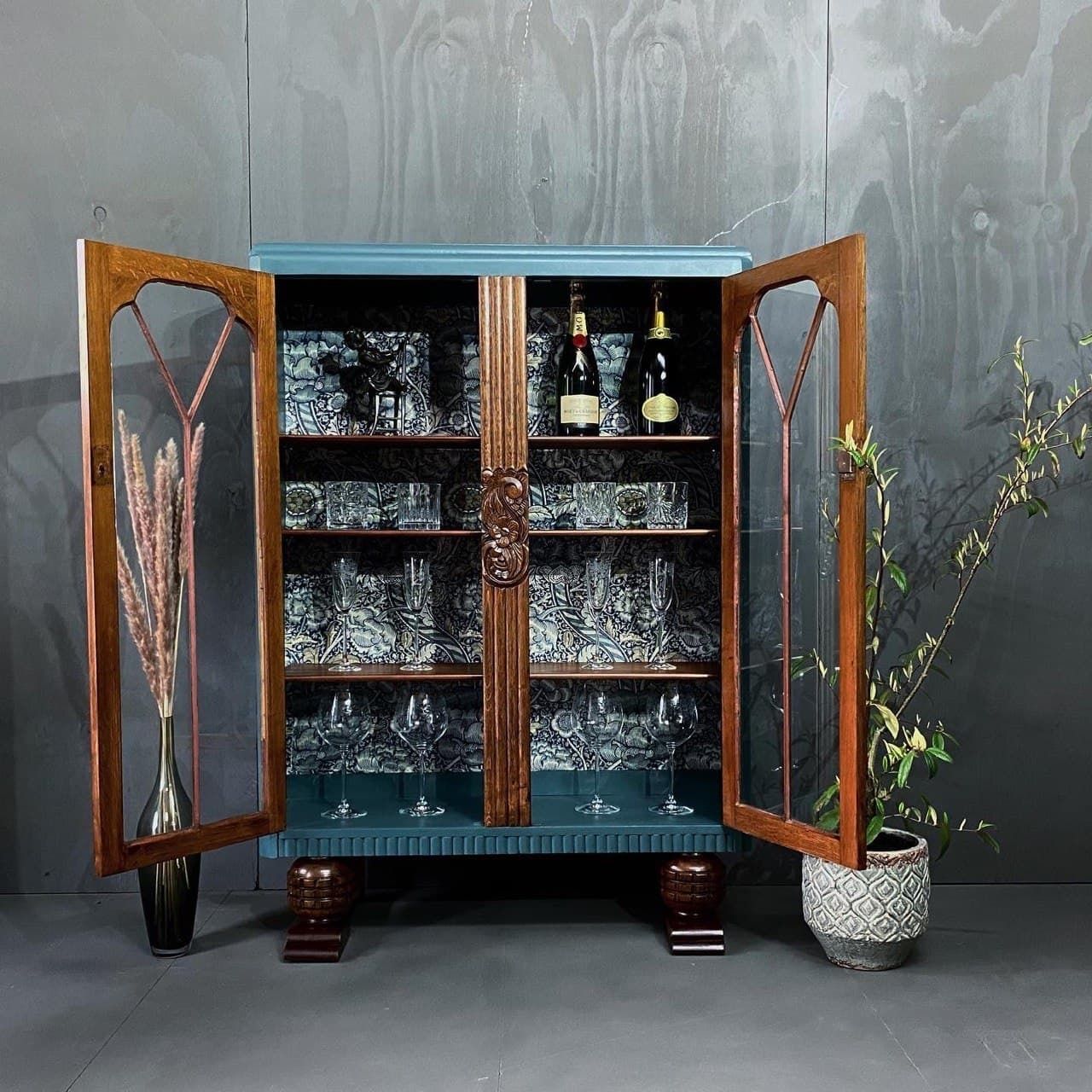 Wandle Blue Drinks Cabinet, Traditional photo for sale