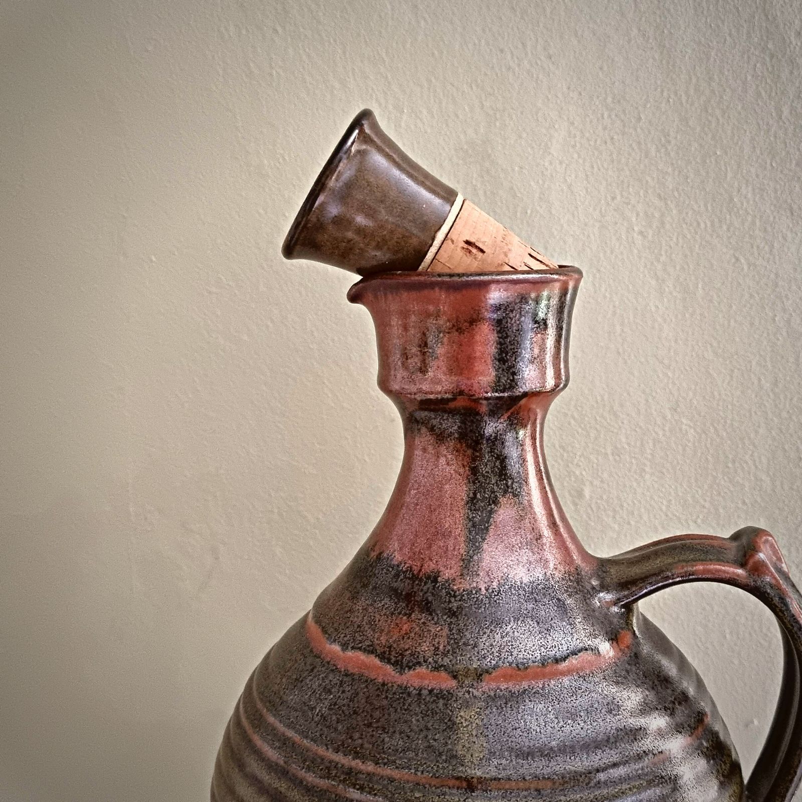 Vintage Stoneware Jug In Olive Green New Zealand photo Home Decor