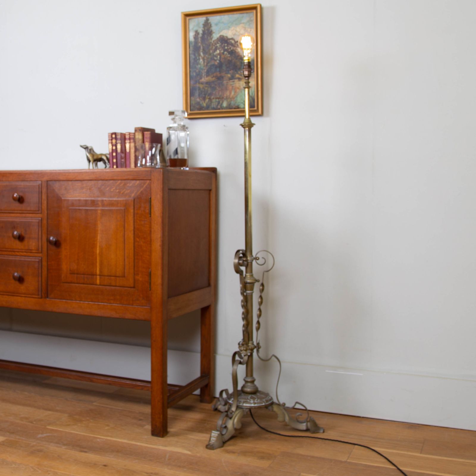 Vintage Brass Telescopic Floor Lamp photo vinterior