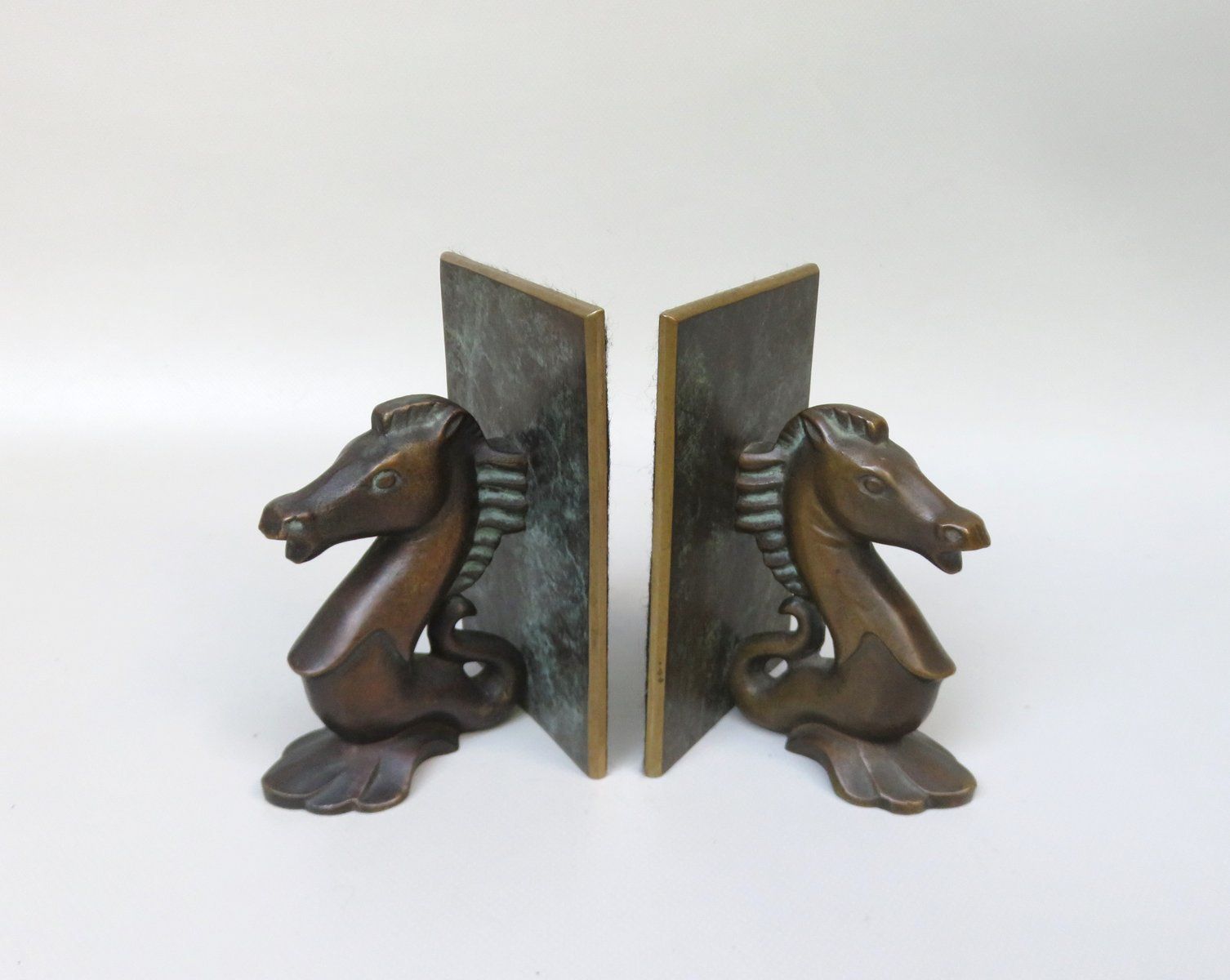 Sea Horse Bookends In Bronze, 1950s, Set Of 2 photo for sale