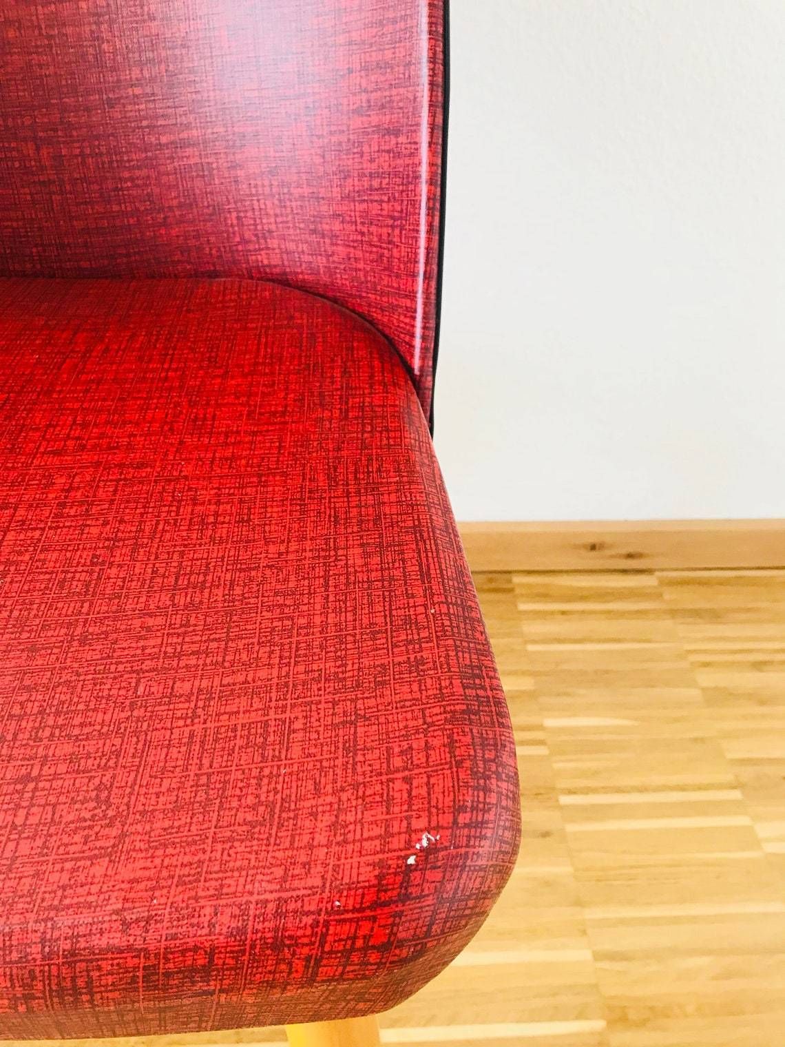 Mid Century Modern Red Chair   Wooden Legs   Germany 1960s photo buy
