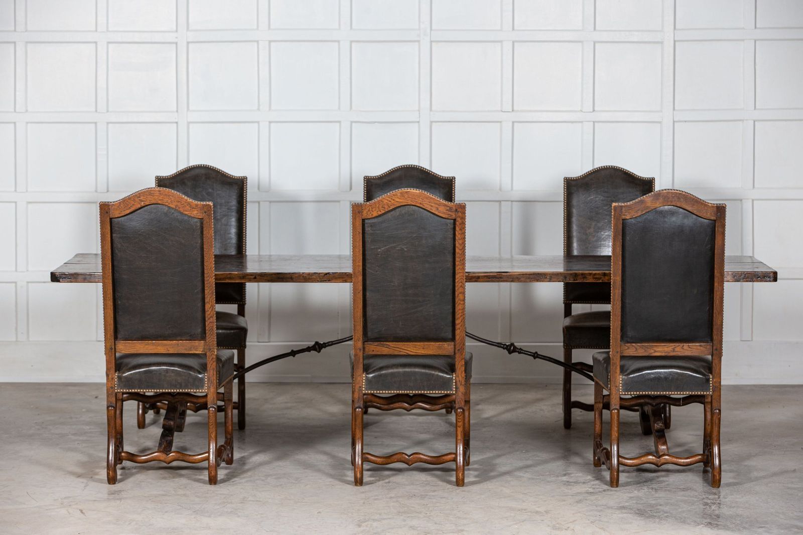 Set Of 6 French Louis XIV Style Oak Chairs photo furniture