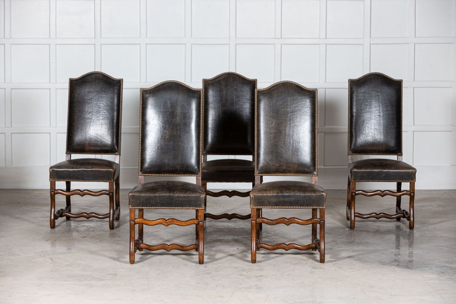 Set Of 6 French Louis XIV Style Oak Chairs photo for sale