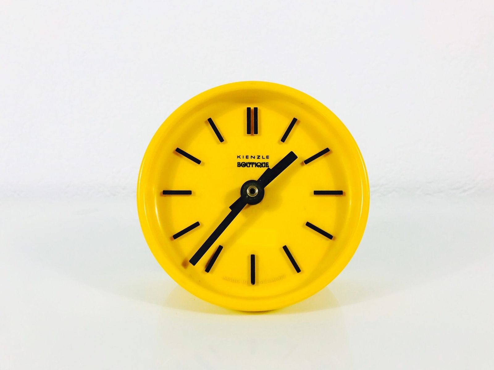Kienzle Yellow Pop Art Vintage Alarm Clock   Rare Shape   Germany 1970s photo for sale