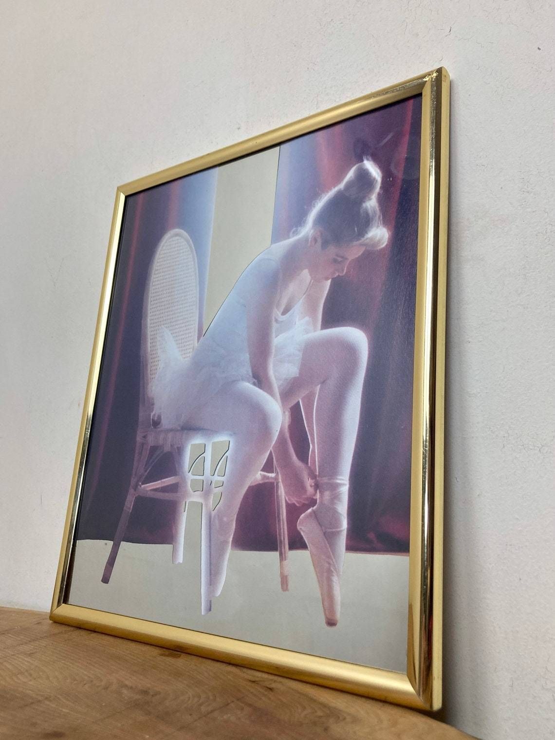 Stunning Vintage Art Nouveau Ballerina Ballet Decorative Mirror Wall Art Collectibles Piece Christmas Gift