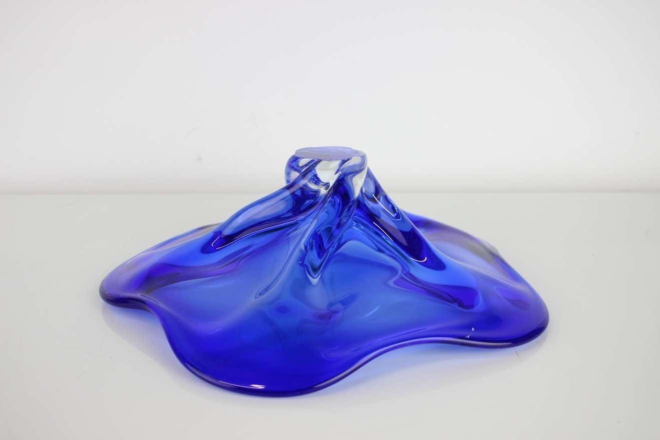Czech Art Glass Big Bowl By Josef Hospodka For Chribska Glassworks, 1960's photo 275.0