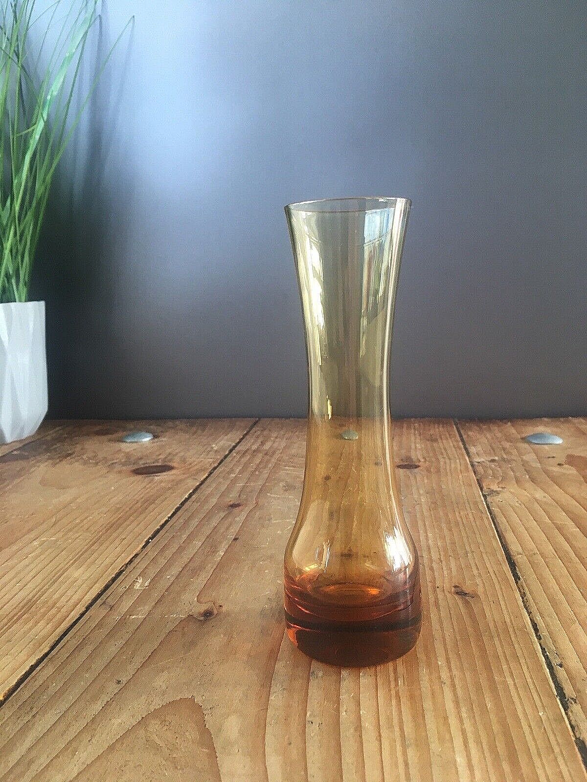 Retro 60's 70's Scandinavian Glass Vase Swedish Aseda Sea Glasbruk Kosta Boda photo Home Decor