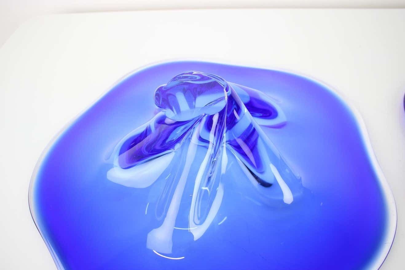 Set Of 2 Art Glass Bowls By Josef Hospodka For Chribska Glassworks, 1960's photo vinterior