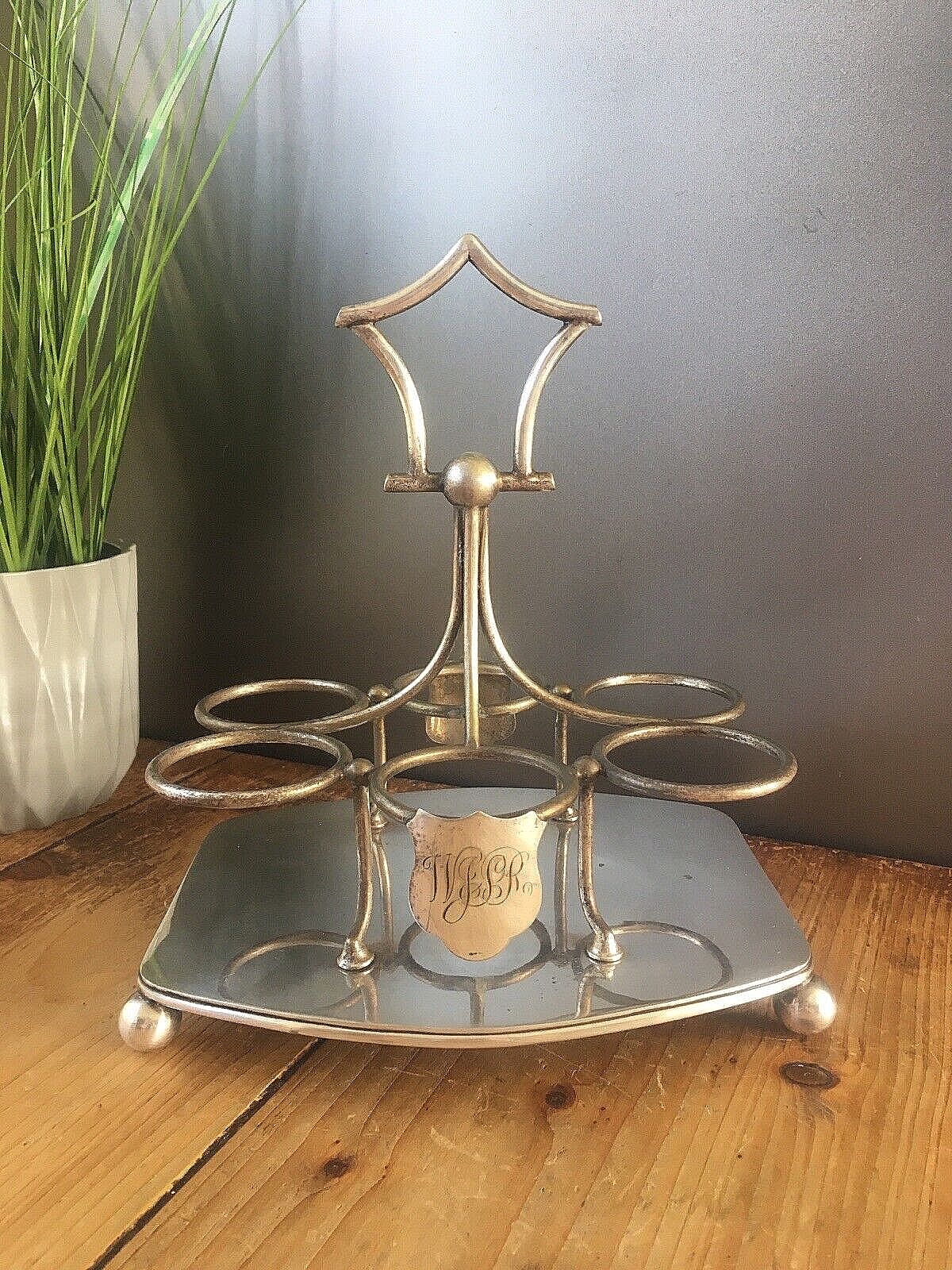 Exceptional Antique Richard Richardson 6 Bottle Cut Glass Cruet Set & Epns Stand photo for sale