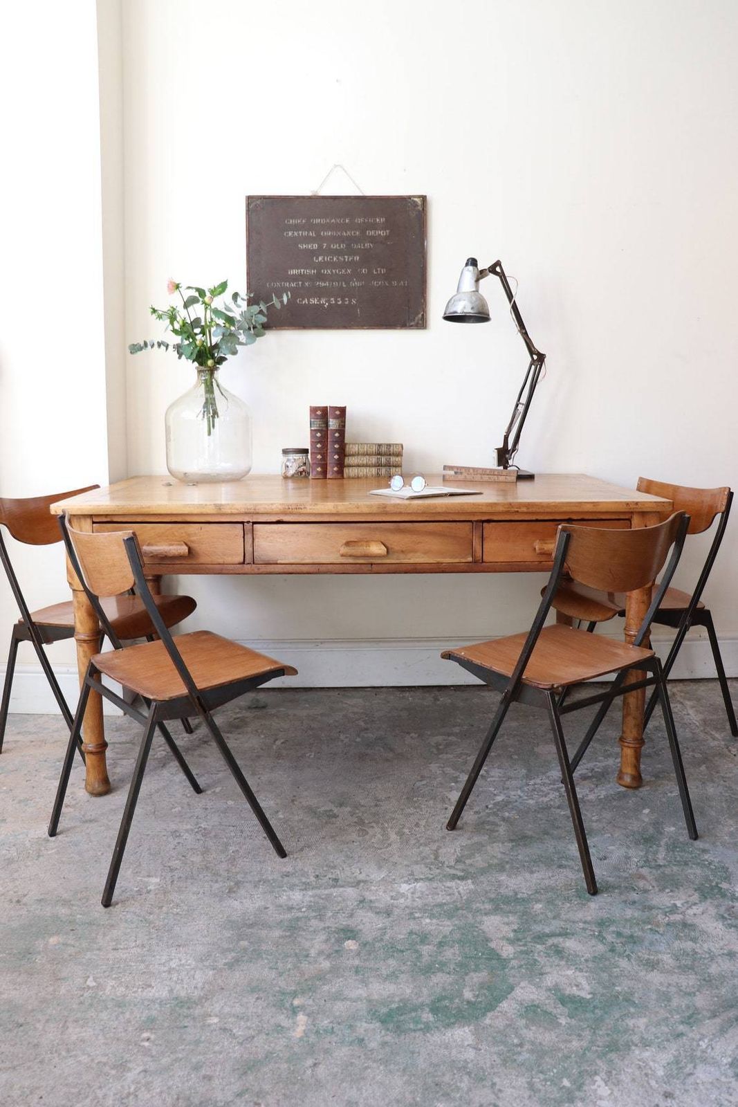 Great Set Of Four Mid Century French Stacking Chairs