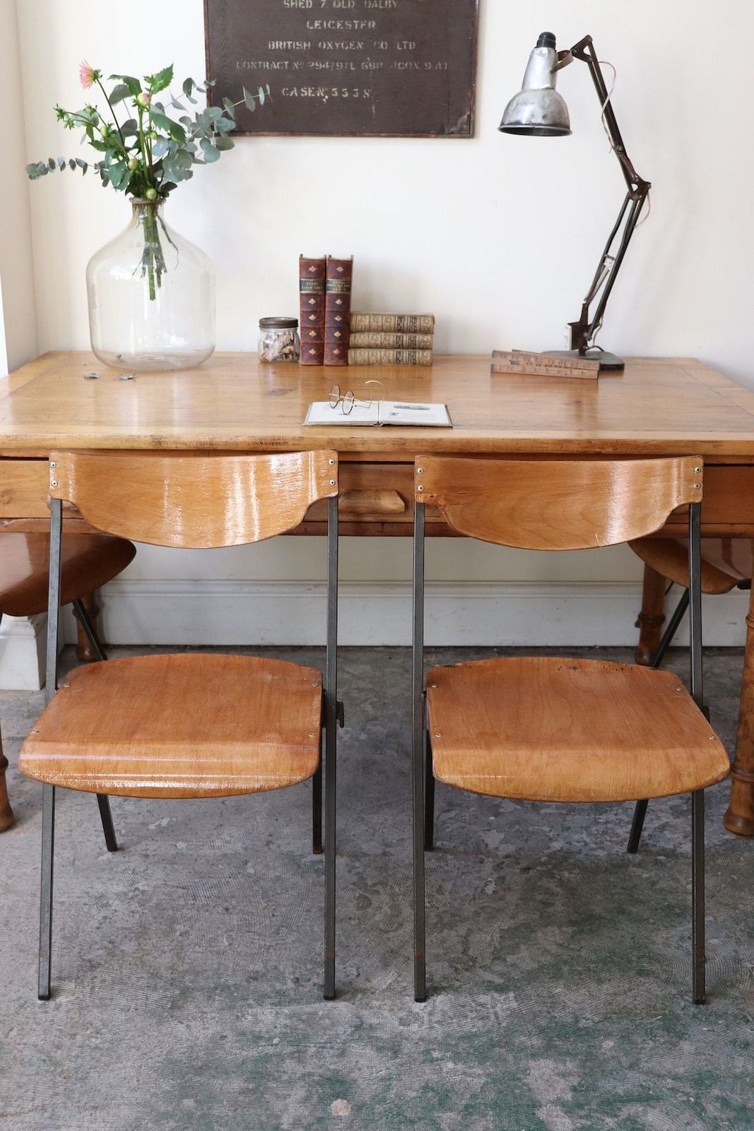 Great Set Of Four Mid Century French Stacking Chairs photo Furniture