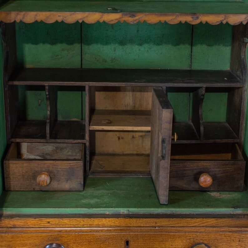 Large Antique Oak Housekeepers Cupboard photo furniture