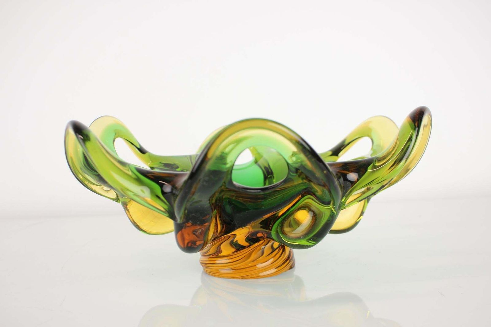 Czech Big Art Glass Bowl By Josef Hospodka, 1960's photo Home Decor