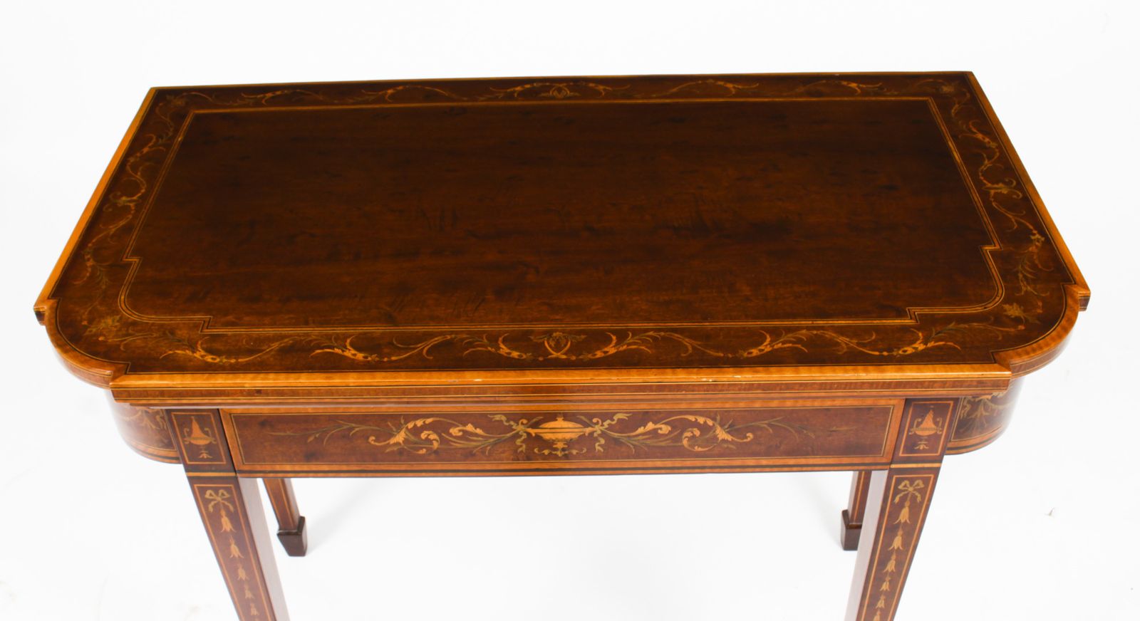 Victorian Mahogany & Inlaid Card Games Table C.1860 19th C photo for sale