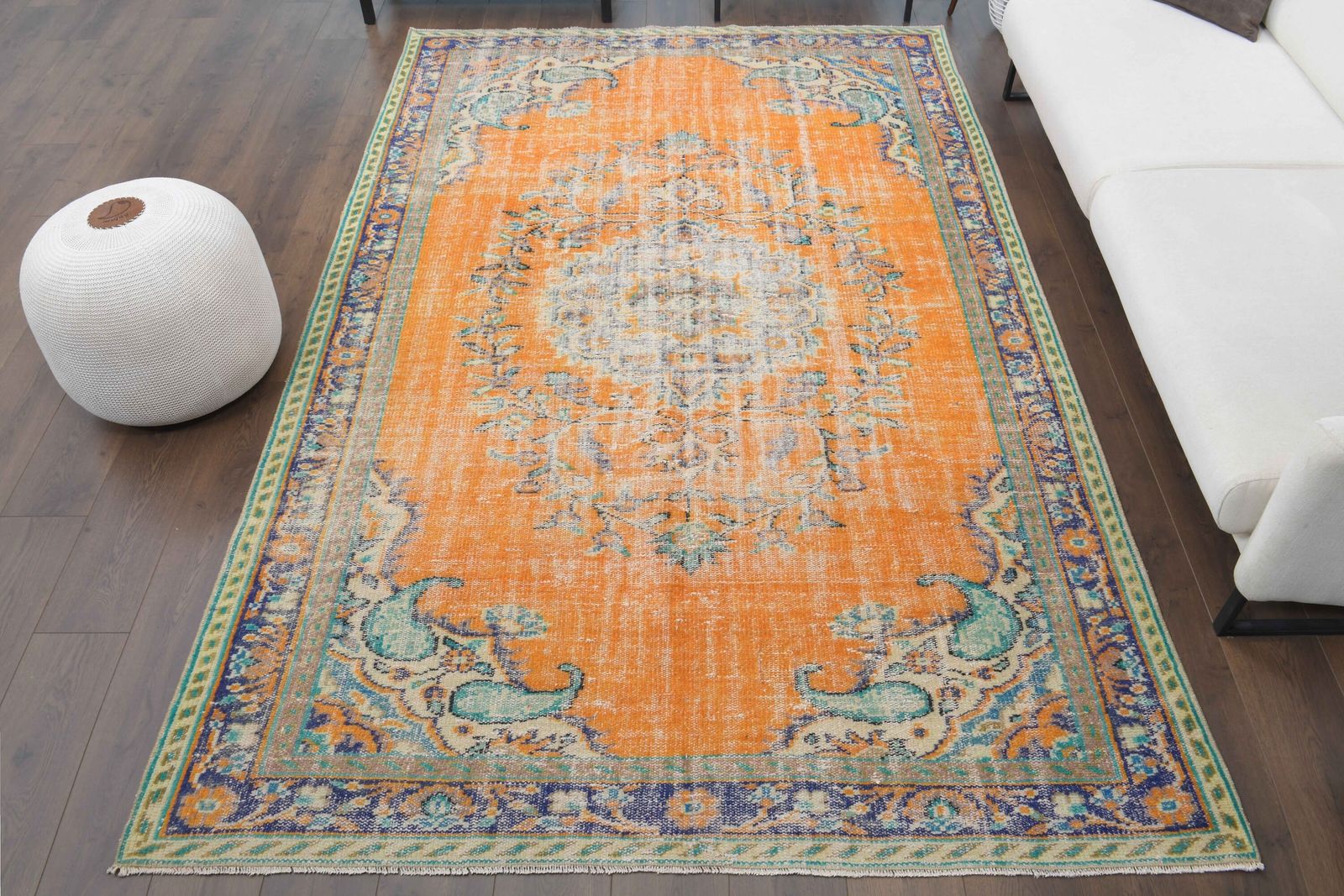 Turkish Rug, Oushak Handmade Wool, Overdyed Green, Oriental Hallway Rugs, Farmhouse Decor, One Of A Kind, Traditional Carpet