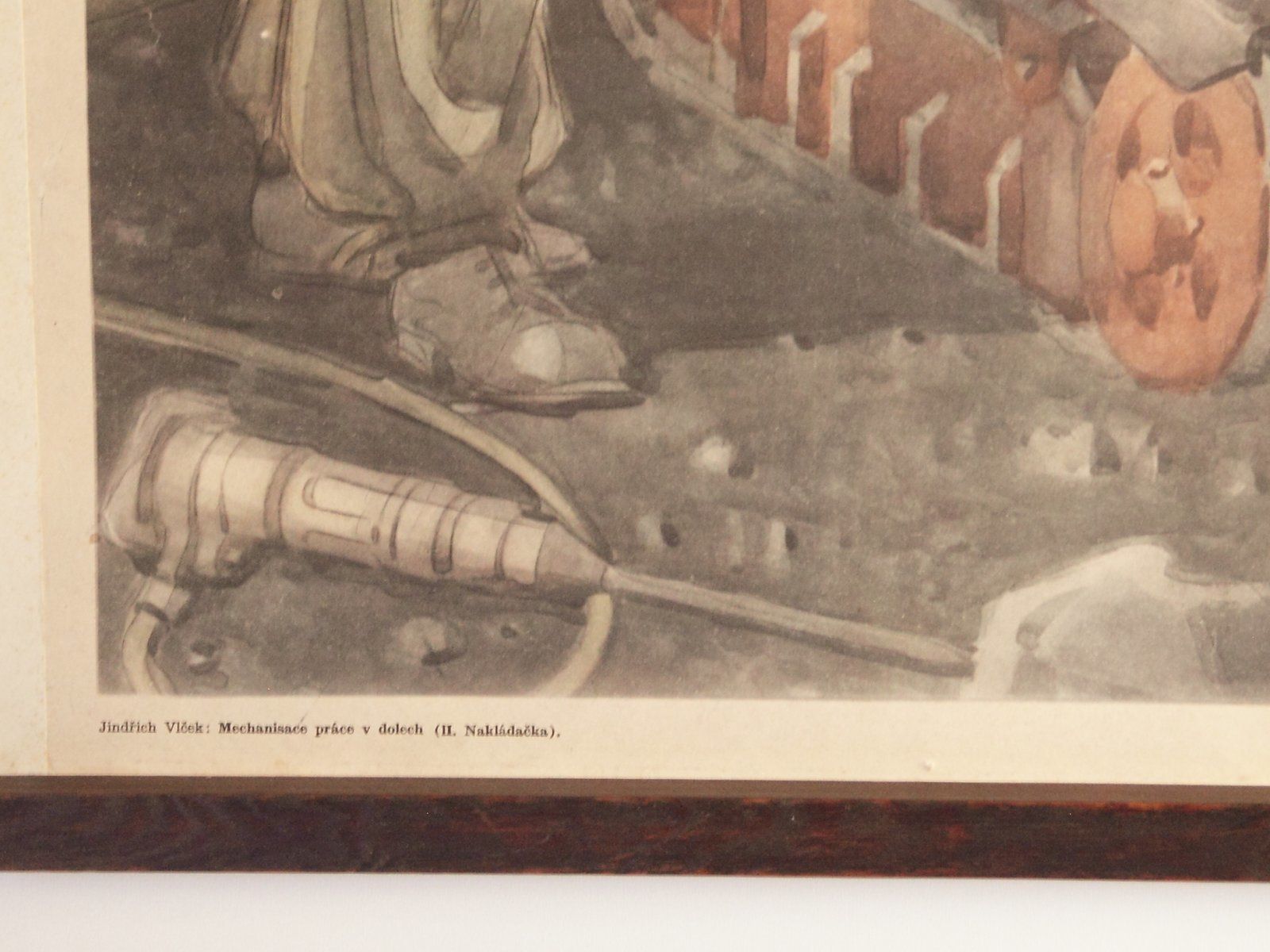 Mid Century Czechoslovak Communist School Poster Of Coal Mine Workers By Jindrich Vlcek, 1951 photo for sale