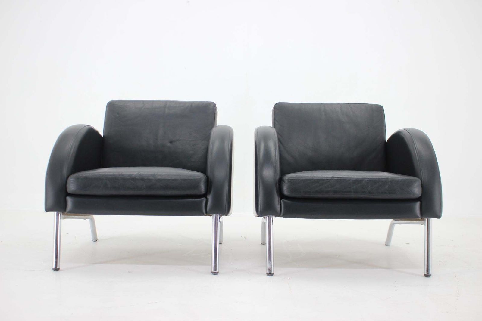 1970s Pair Of Leather Armchairs ,Czechoslovakia photo 1401.0