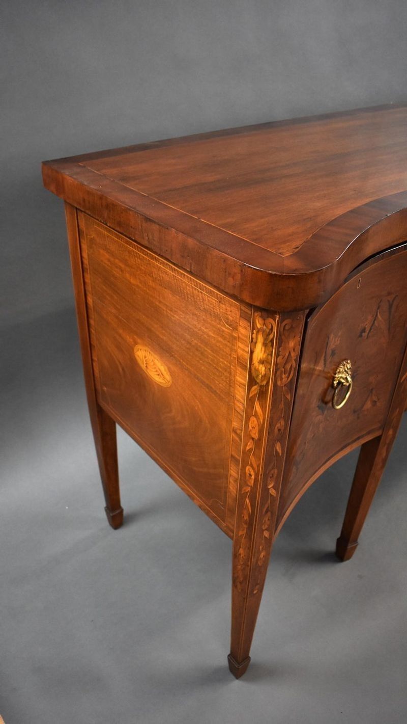 Edwardian Mahogany Inlaid Serpentine Sideboard photo 2500.0