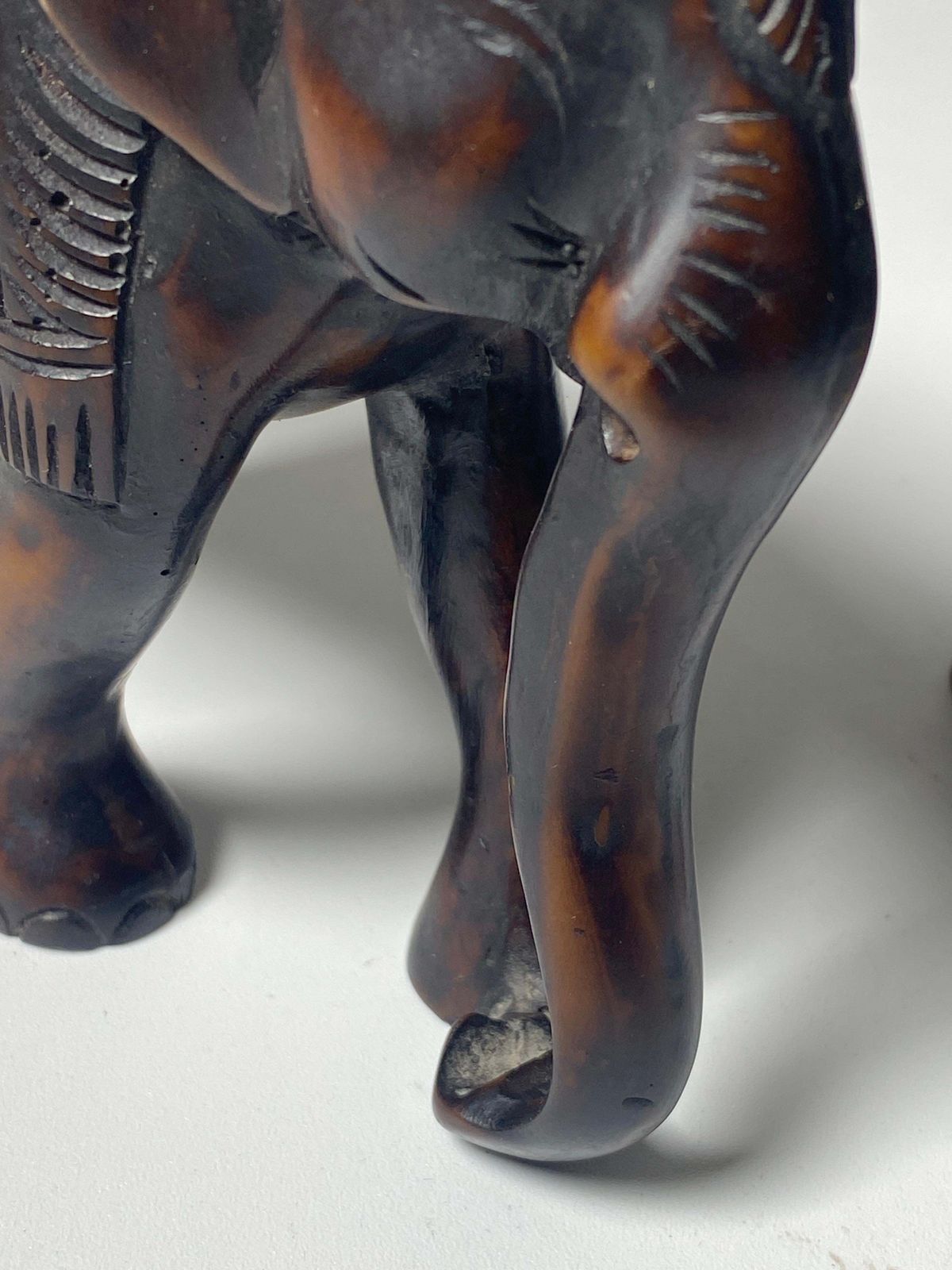Pair Of Elephants Sculptures, In Ceramic, Brown Color, Made In France Circa 1970 photo for sale