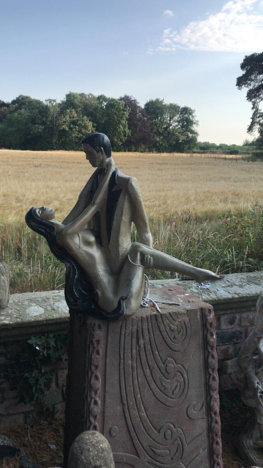 Large Figurative Art Deco Sculpture Of Male/Female Couple Charleston Dancers photo Home Decor