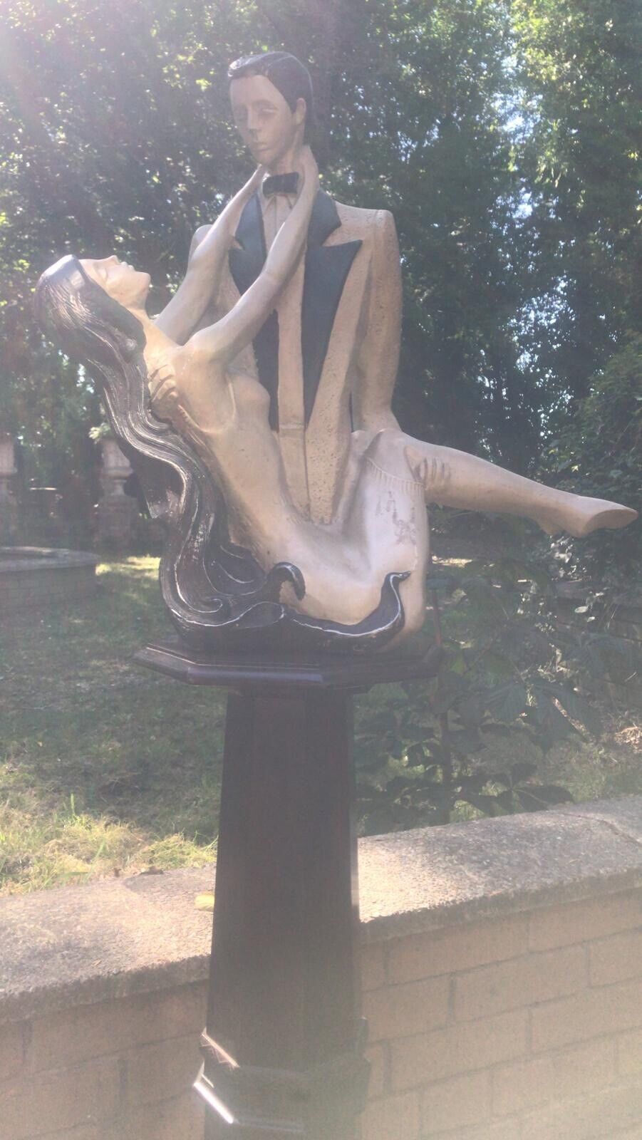 photo for sale Large Figurative Art Deco Sculpture Of Male/Female Couple Charleston Dancers
