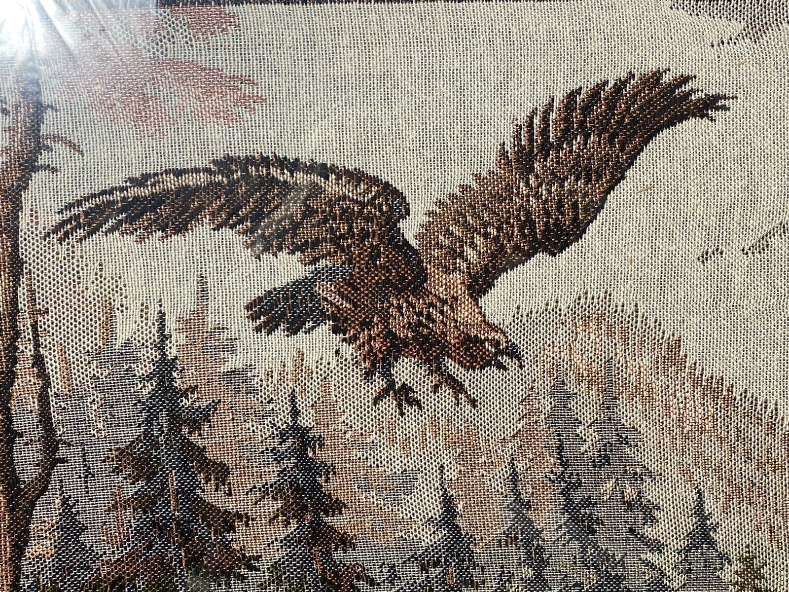 Art Large Canadian Tapestry Artwork Of Stag And Hind In Rockies Landscape photo