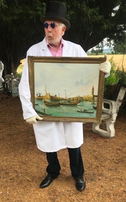 Venetian 'The Bucintoro' Giovanni Antonio Canal Oil Painting After Canaletto photo for sale