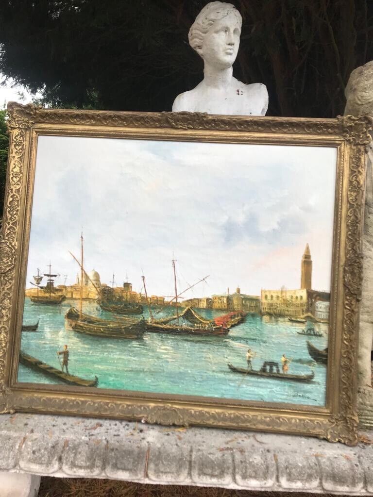 Venetian 'The Bucintoro' Giovanni Antonio Canal Oil Painting After Canaletto photo 1195.0