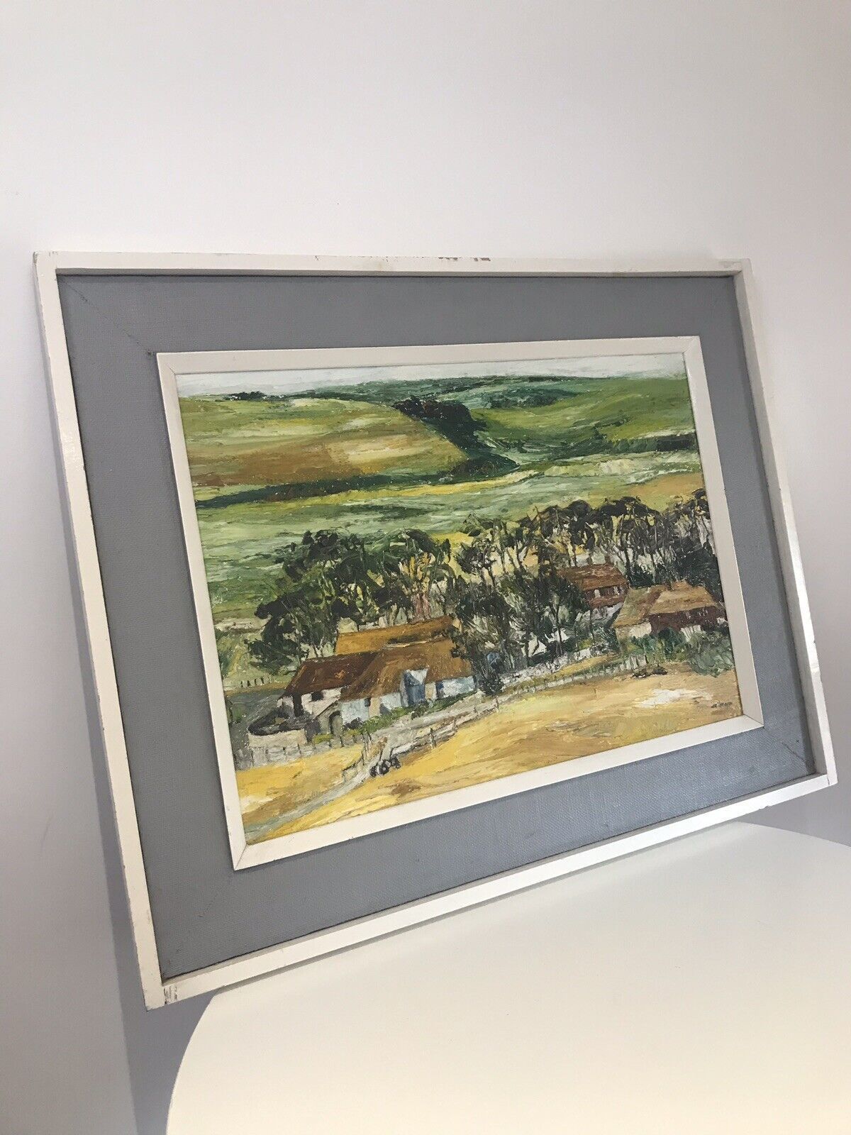 Modern Art Farmstead Landscape Original Signed V R Major Oil Painting photo 325.0