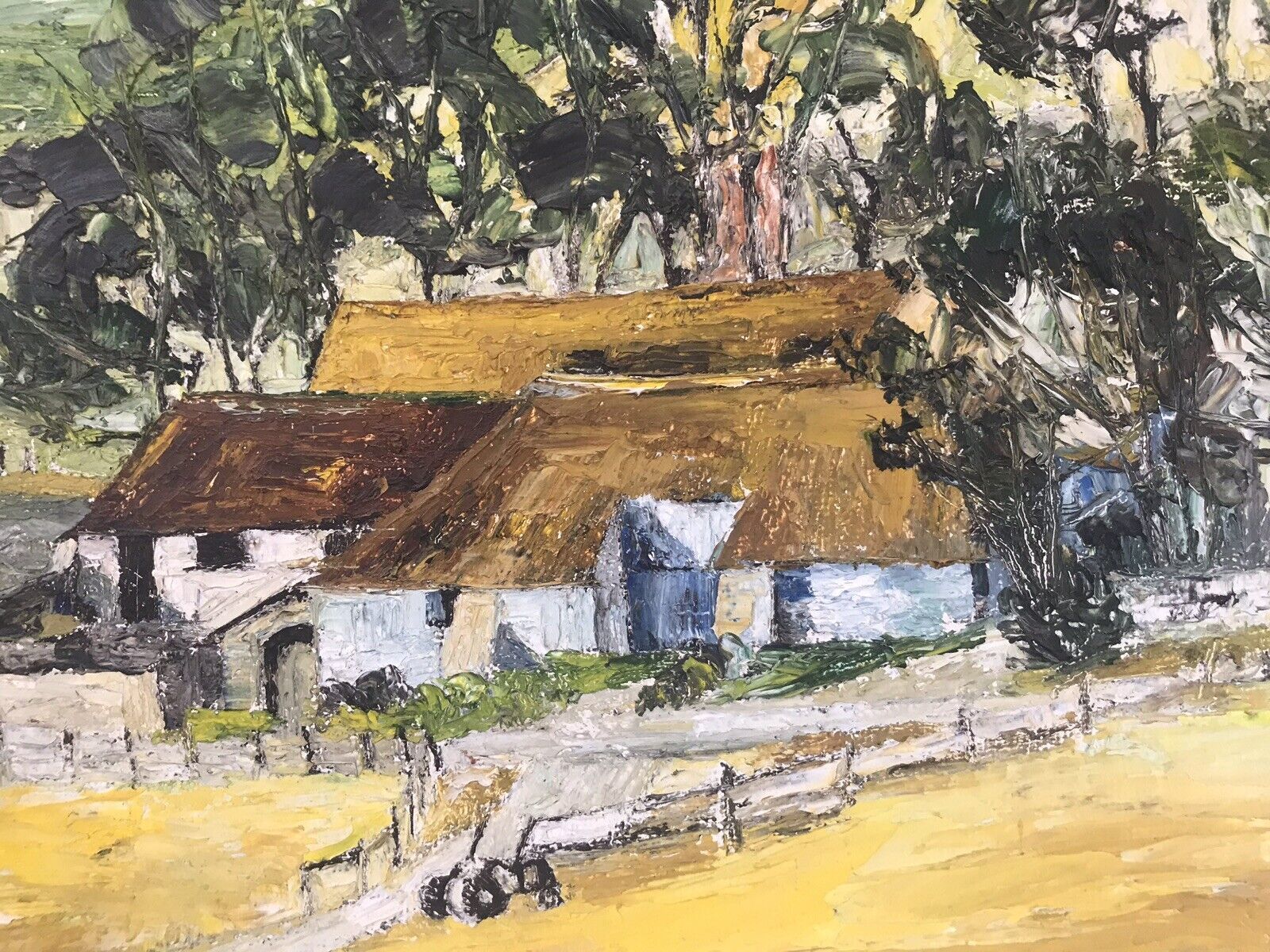 photo furniture Modern Art Farmstead Landscape Original Signed V R Major Oil Painting
