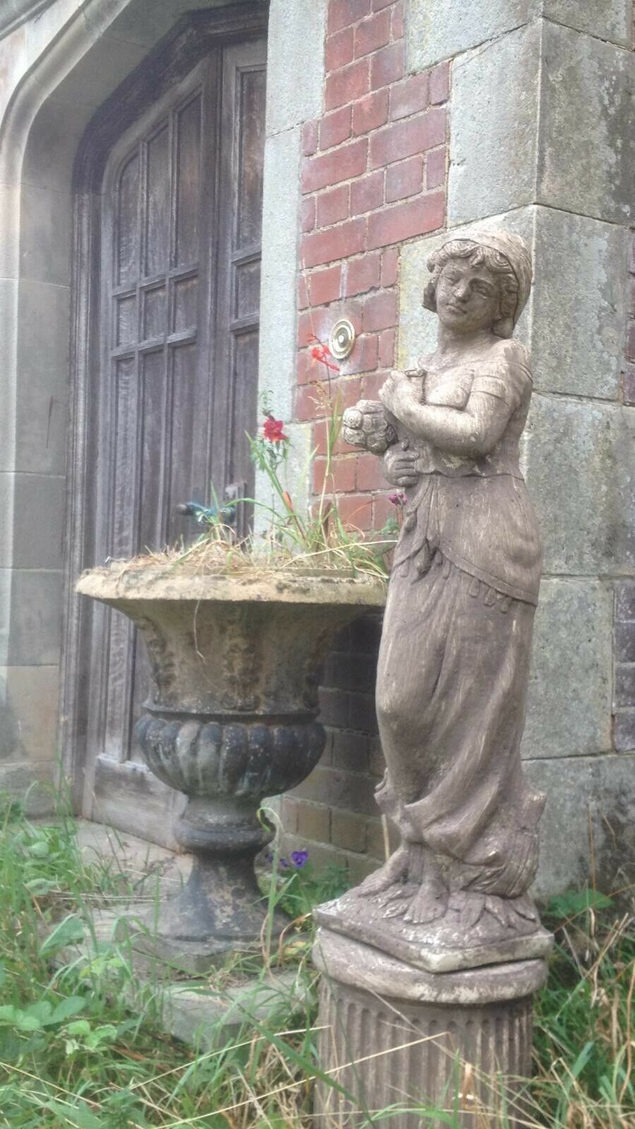 Wheat Maiden Statue In The Regency Style Upon A Corinthian Plinth