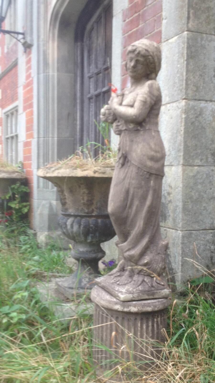 Wheat Maiden Statue In The Regency Style Upon A Corinthian Plinth photo 435.0
