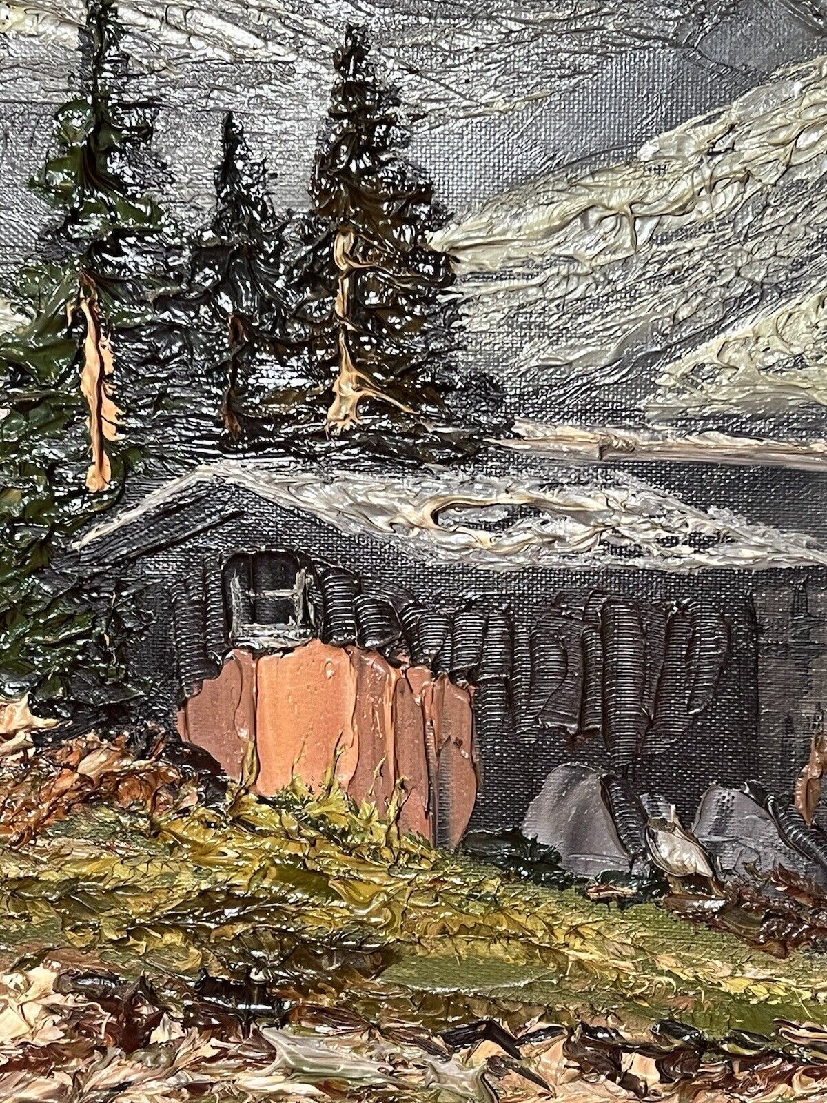 photo furniture Large Mid Century German Impressionistic Landscape Oil Painting Signed Hofbauer