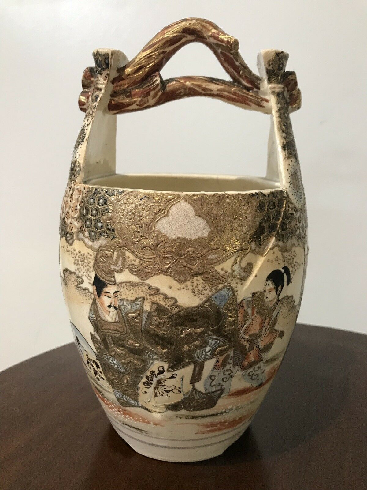 Fine Pair Japanese Antique Satsuma ‘Emperor Vases’ photo furniture
