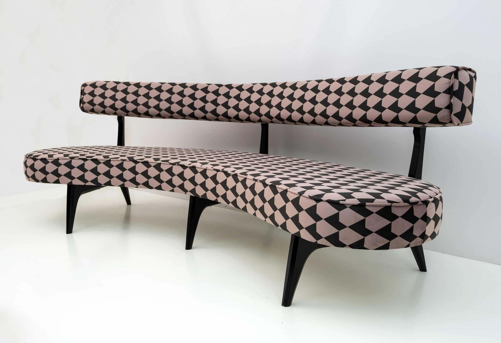 Mid Century Modern Curved Sofa Vladimir Kagan's Floating Sofa photo for sale